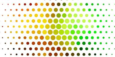 diseño de vector verde claro, amarillo con círculos.