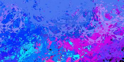 Dark pink, blue vector background with triangles.