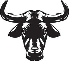 Bull head vector silhouette illustration black color