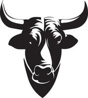 Bull head vector silhouette illustration black color