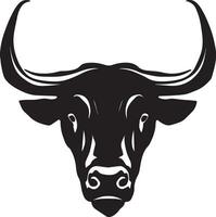 Bull head vector silhouette illustration black color