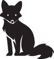 Fox Cub Vector silhouette illustration black color