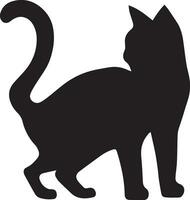 Cat vector silhouette illustration black color