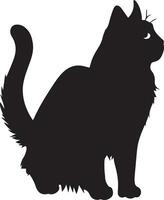 Cat vector silhouette illustration black color