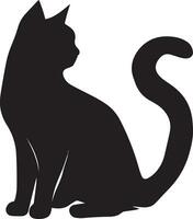 Cat vector silhouette illustration black color