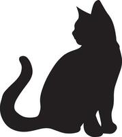 Cat vector silhouette illustration black color