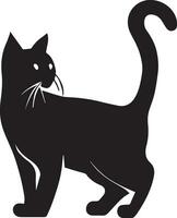 Cat vector silhouette illustration black color