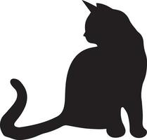 Cat vector silhouette illustration black color