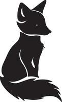 Fox Cub Vector silhouette illustration black color