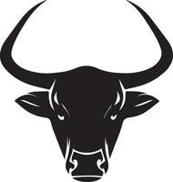 Bull head vector silhouette illustration black color