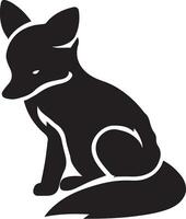 Fox Cub Vector silhouette illustration black color