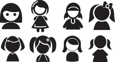 Girl Icon vector pack illustration