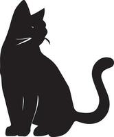 Cat vector silhouette illustration black color