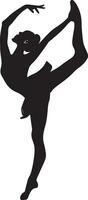 ballerina female flexible pose vector silhouette