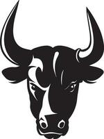 Bull head vector silhouette illustration black color