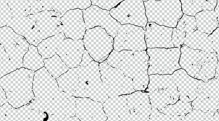 cracked concrete texture on transparent background,  grunge texture with gradient background, noise, broken, dark, black, abstract,