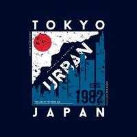 tokyo japan, east asia, graphic design, typography vector, illustration, for print t shirt, cool modern style vector