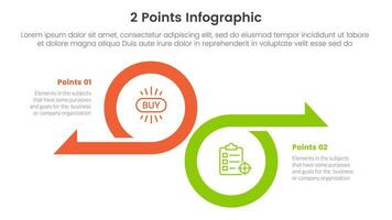 versus o comparar y comparación concepto para infografía modelo bandera con grande circulo y flecha opuesto dirección con dos punto lista información vector