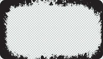 grunge frame with black paint on white background vector