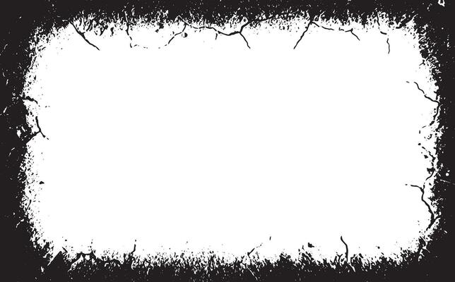 grunge frame with black paint on white background