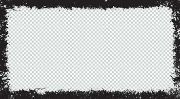 grunge frame with black paint on white background vector
