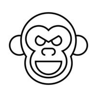 gorilla icon, sign, symbol in line style vector