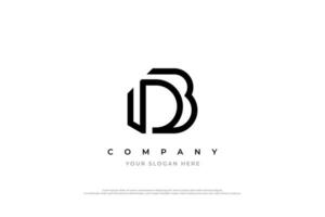 Initial Letter DB or BD Logo Design vector