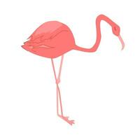 tropical african bird flamingo in a coral shade of pink. vector illustration in cartoon style. ideal for printing on fabric and paper