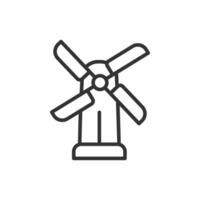 Wind turbine icon vector. Linear style sign for mobile concept and web design. vector