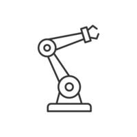 Robotic arm icon vector. Linear style sign for mobile concept and web design. vector