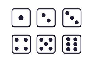 Simple Cube Dice Illustration Set vector