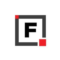 F company name with Square icon. F red square monogram. vector