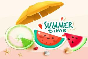 Realistic Summer sale banner and poster design with tropical leaves background Vector. big and super sale summer background design. vector