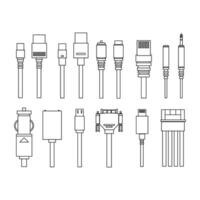 Socket usb plug in bundles vector