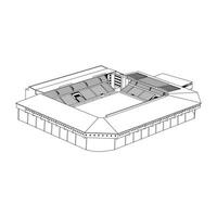 Vector line art of football stadium