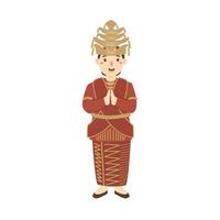 woman wear north sumatra or batak traditional clothes vector