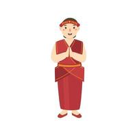 woman wear north sumatra batak toba traditional clothes vector