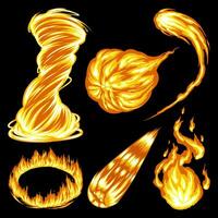 Free vector bundle of fire explosion power illustrations