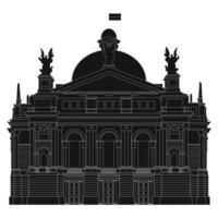 Ukraine. Lviv Theatre of Opera and Ballet. illustration vector