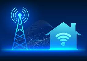 Transmission tower technology It is a technology that sends a signal into the household. able to communicate and access to the Internet and entertainment vector