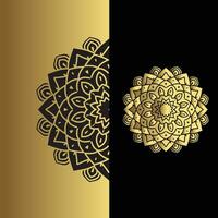 lujo ornamental mandala efecto diseño antecedentes en oro color vector