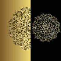 lujo ornamental mandala efecto diseño antecedentes en oro color vector