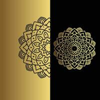 lujo ornamental mandala efecto diseño antecedentes en oro color vector