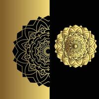 Luxury ornamental mandala effect design background in gold color vector