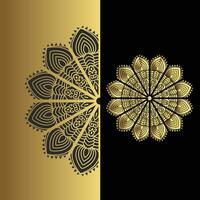 Luxury ornamental mandala effect design background in gold color vector