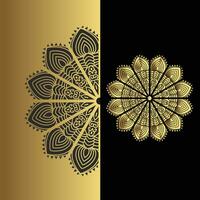 lujo ornamental mandala efecto diseño antecedentes en oro color vector