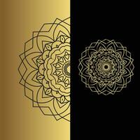 lujo ornamental mandala efecto diseño antecedentes en oro color vector