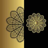 Luxury ornamental mandala effect design background in gold color vector