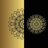 Luxury ornamental mandala effect design background in gold color vector