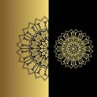 Luxury ornamental mandala effect design background in gold color vector